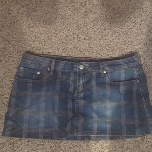Chic Blue Plaid Mini Skirt